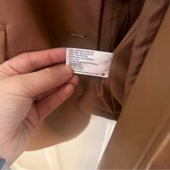 A New Day Faux Leather Tan Blazer Button Jacket - Picture 11 of 12